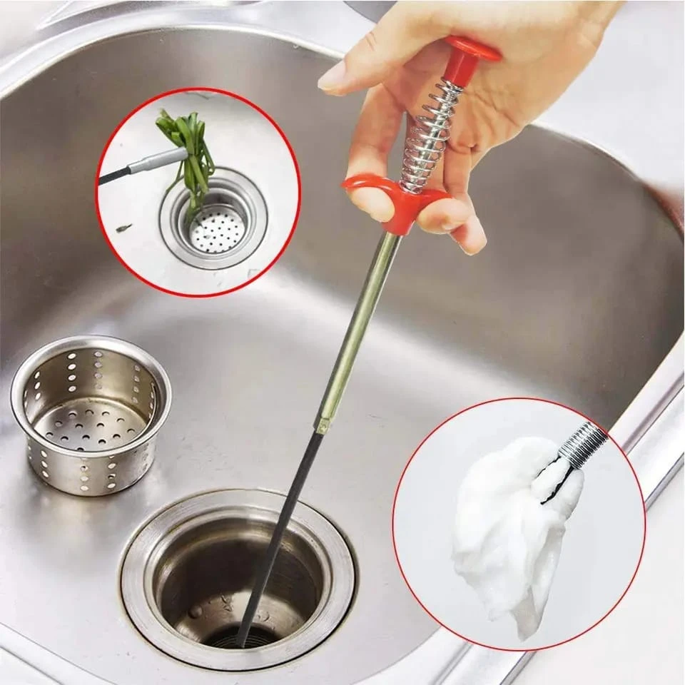 Sewer Pipeline Kitchen Home Toilet Drain Cleaning Narrow Bendable Curve Grabber Tools