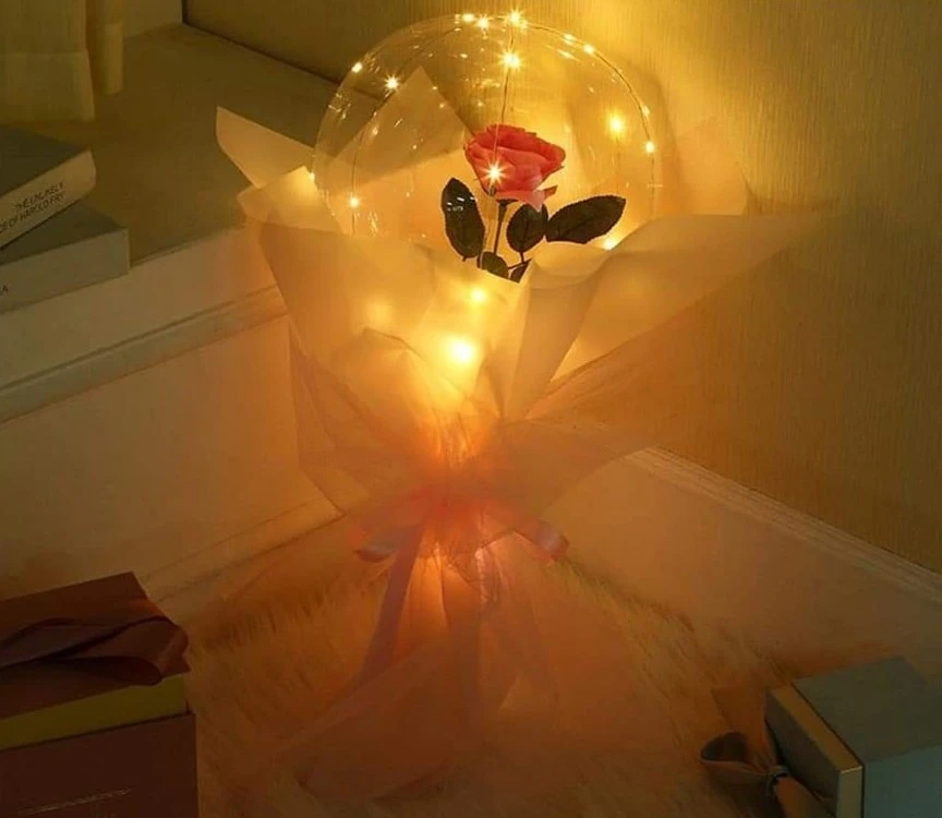 Valentine Special Premium Balloon With Lightning Flower