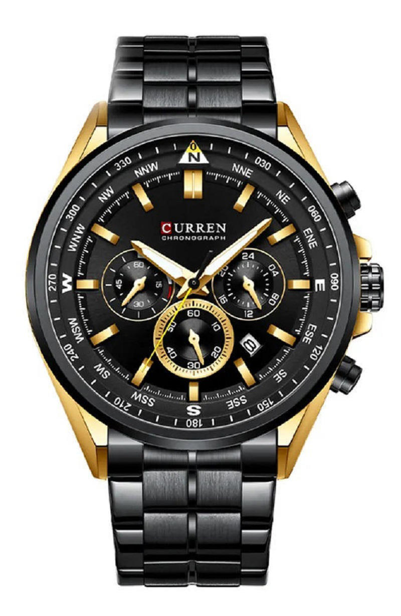 Curren 8399 Stainless Steel Watch for Men - Black