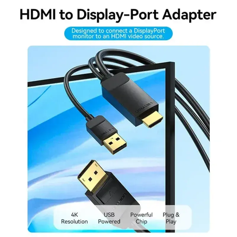 Vention ABJBG HDMI-A Male to DP Male HD Cable - 1.5M