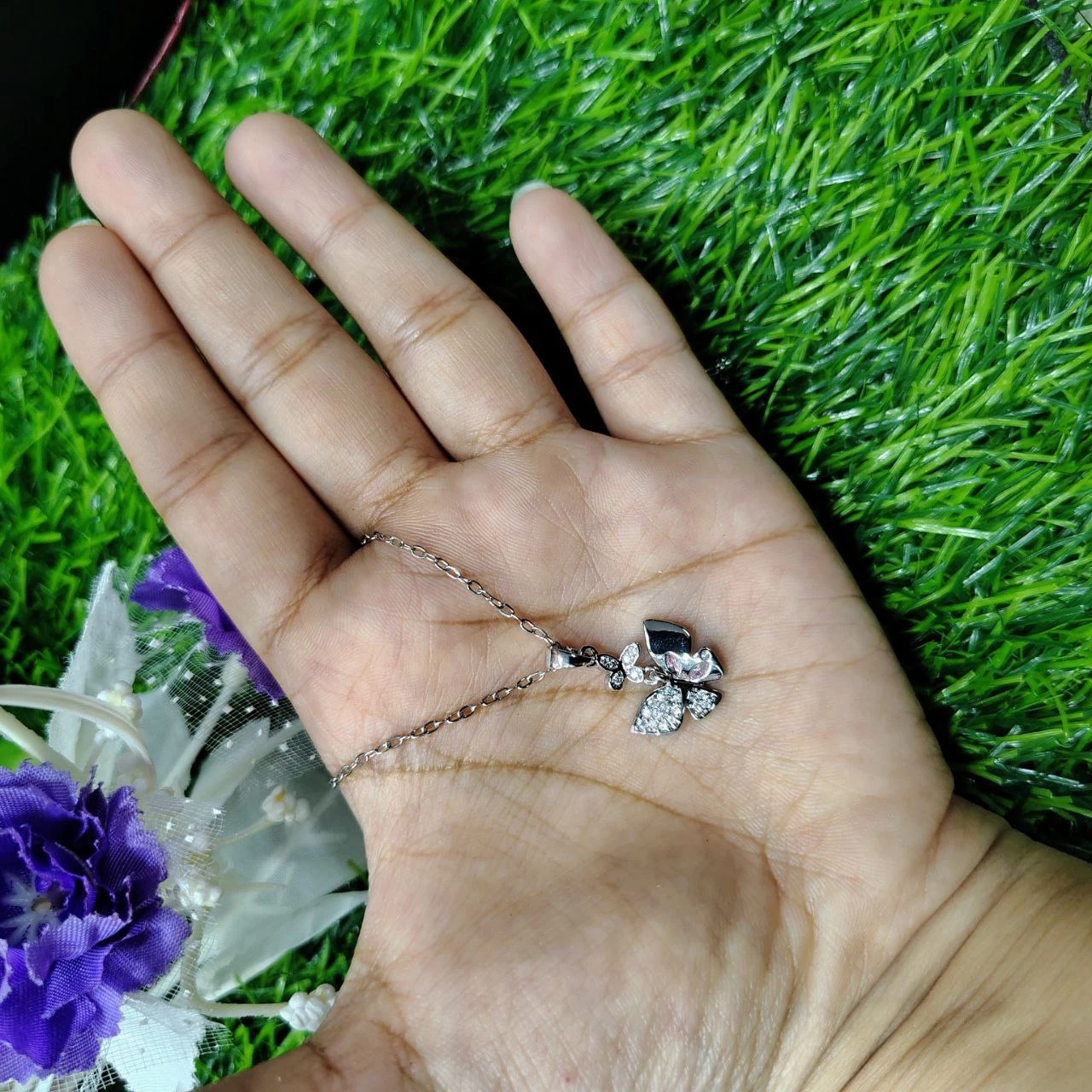 Fantasy Colorful Acrylic Butterfly Pendant Necklace For Womens