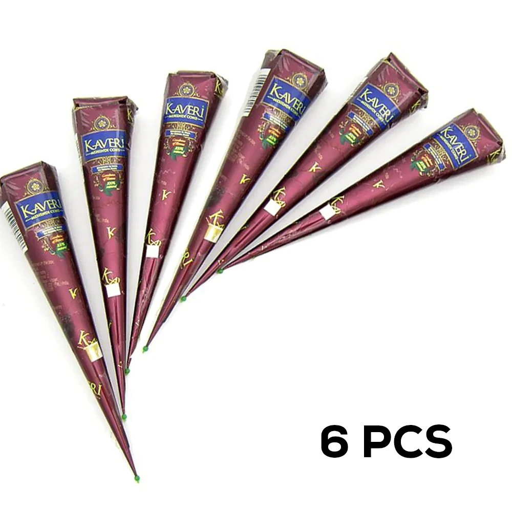 6pcs Mehendi Cone by Kaveri Mehendi