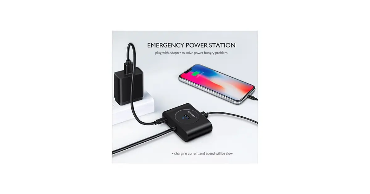 UGREEN CR113 (20291) 4-in-1 USB 3.0 Hub - 1M