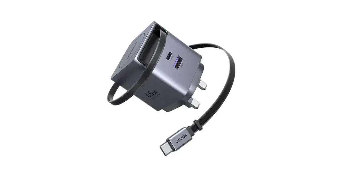 UGREEN X615 (65826) 65W GaN Fast Charger with Retractable Cable