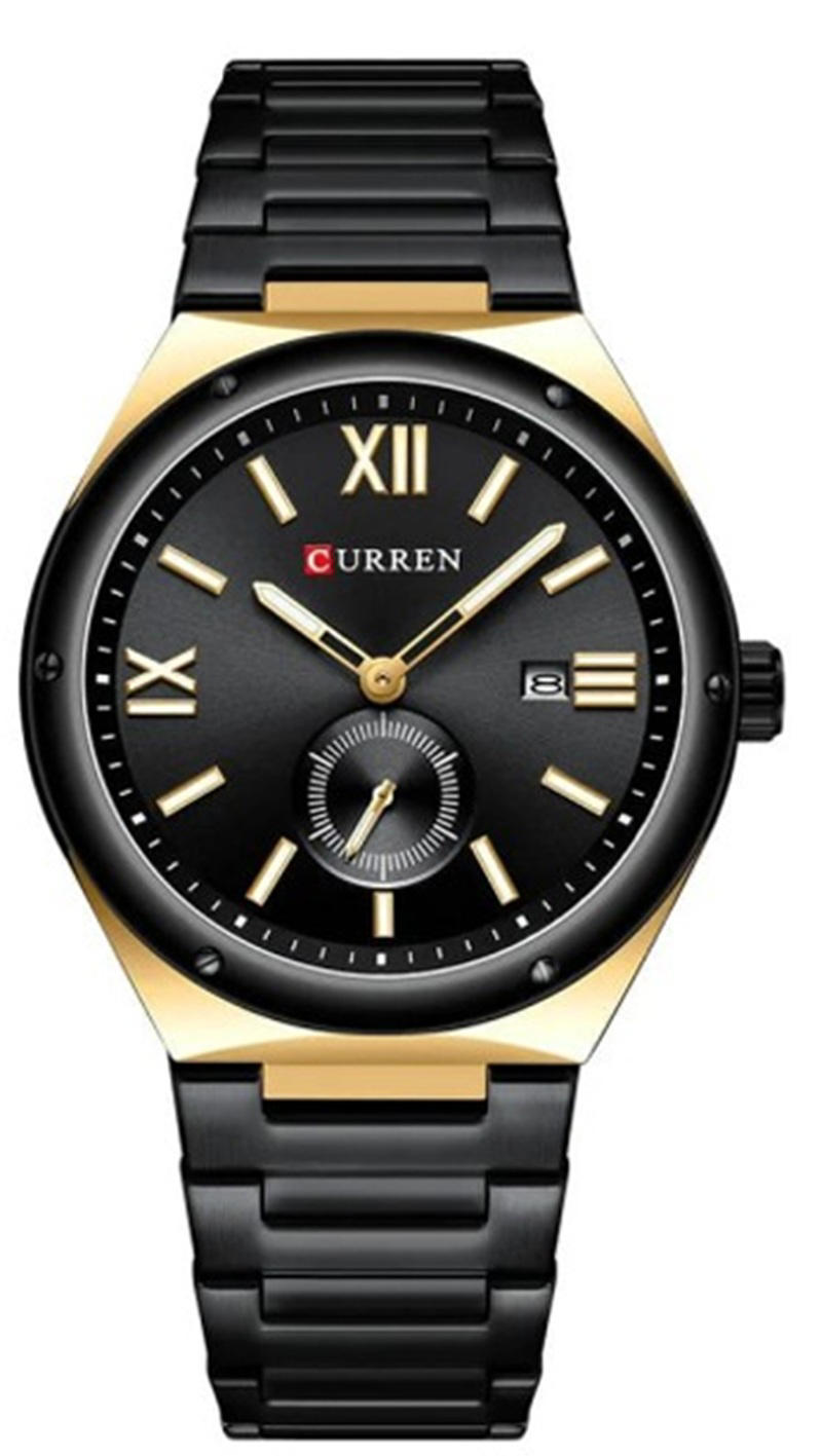 Curren 8471 Luxury Stainless Steel Quartz Watch for Men - Black
