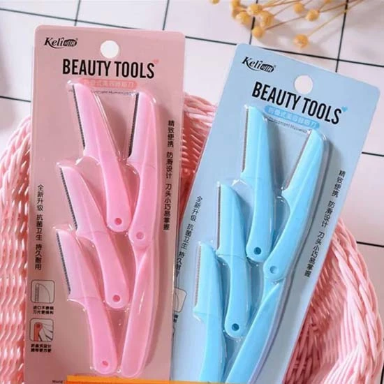 Keli Beauty Tools Eyebrow Razor 4pcs - Random Colour