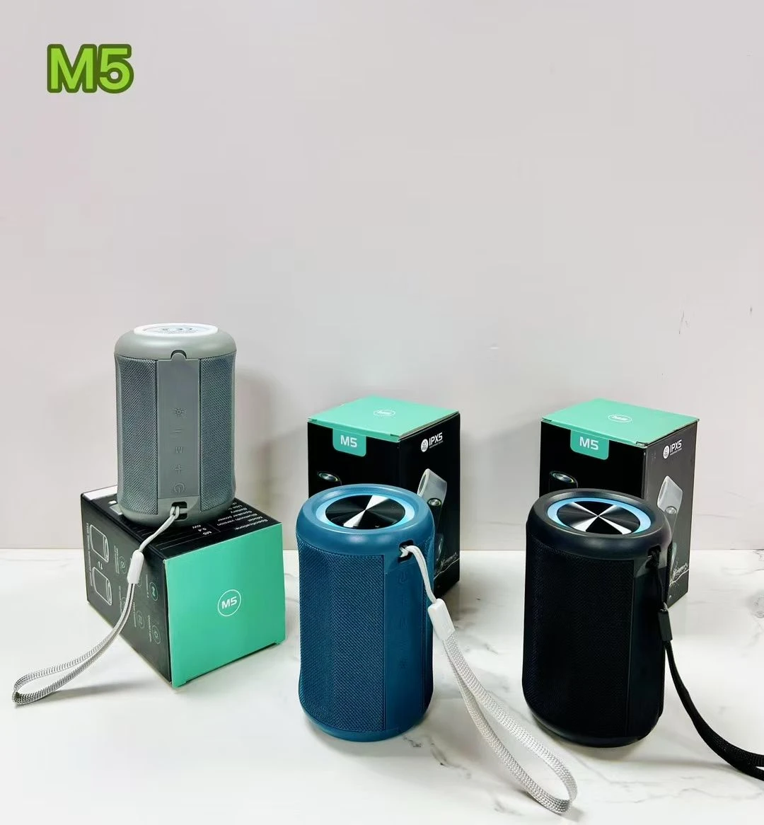 2025 New Model RGB Portable Speaker M5 Wireless Blue Tooth Speaker 6W 1200mah Cheap Price Speaker the DJ Player Is Rechargeable ( Black )