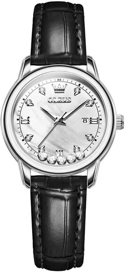 OLEVS 9981 Casual Leather Belt Ladies Watch-Black