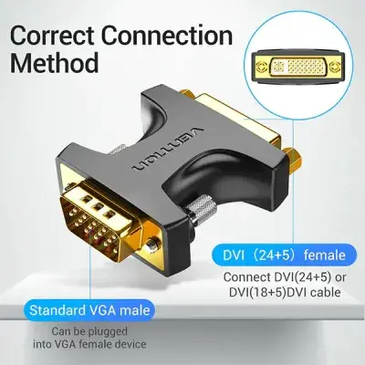 VENTION DDDB0 VGA Male to DVI Female Adapter