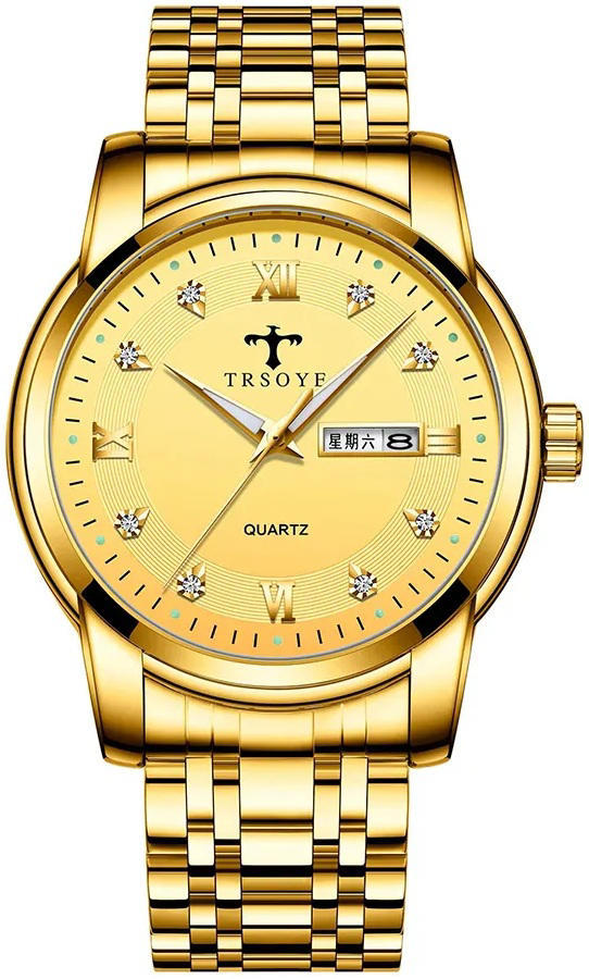 Trsoye 838 Stainless steel Men’s Luxury Watches – Gold