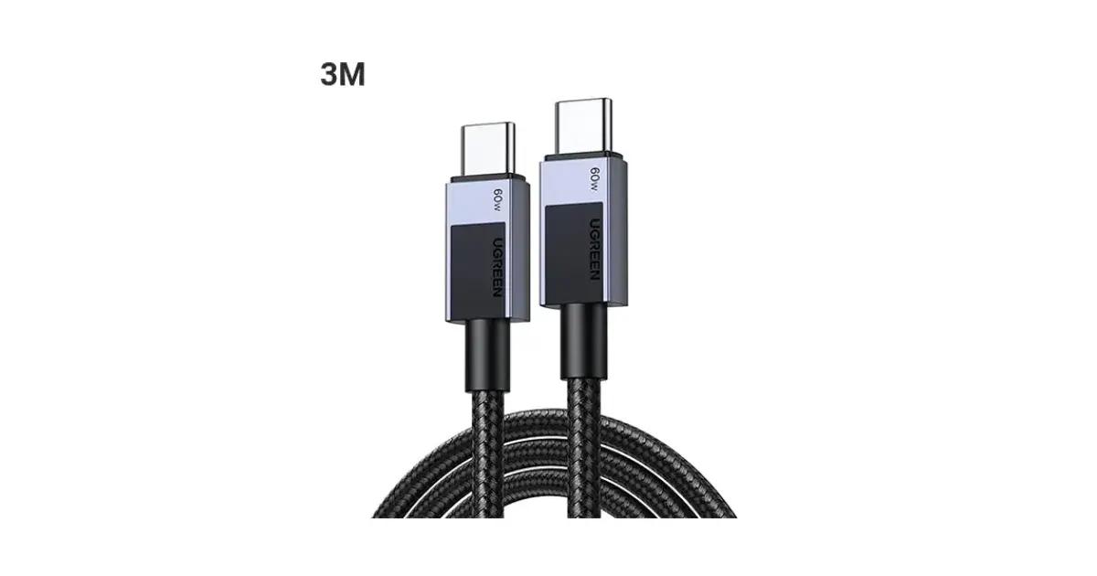 UGREEN L524 (55776) 3A USB-C to USB-C PD Fast Charging Braided Cable - 3M
