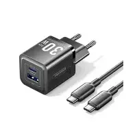 VENTION TZ-FEQB0-EU-01 2-Port 30W USB (C+A) GaN Charger with Type-C Cable - EU