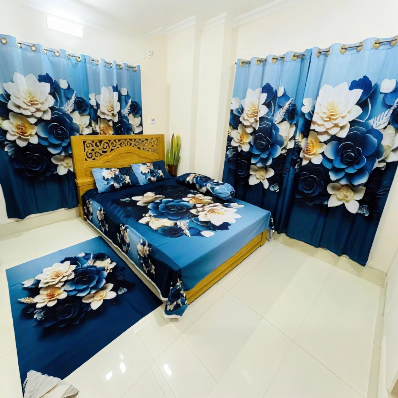 Water Proof China Premium 3D Design Bed Sheet King Size (7.8ft/6.8ft )
