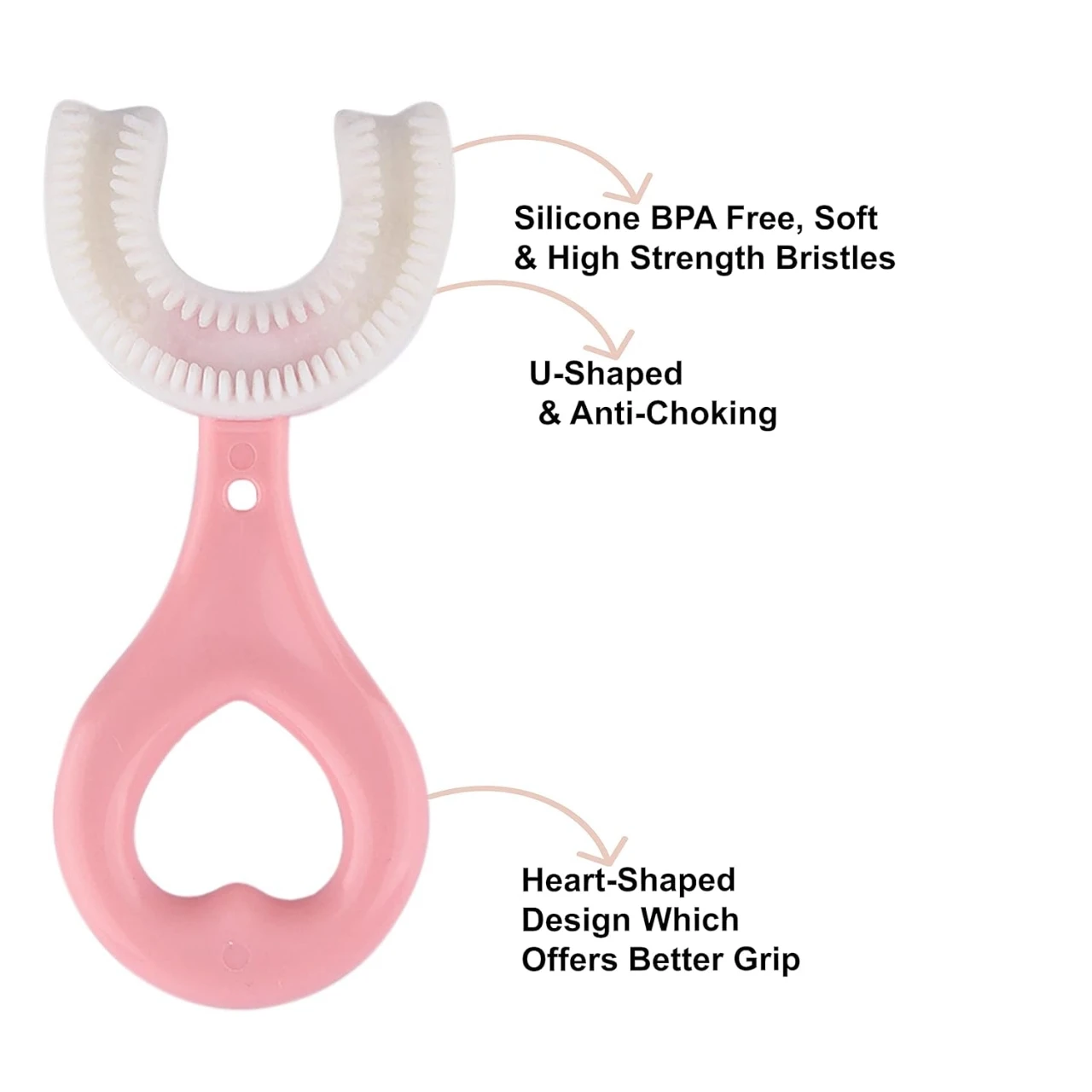 U-Shaped Toothbrush For Kids / Toddler - Toothbrush with Food Grade Soft Silicone Brush Head - Manual Whole Mouth Toothbrush for Kids Age 6-12 Year - 360° Oral Teeth Cleaning Design