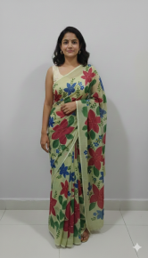 হ্যান্ড প্রিন্ট শাড়ি