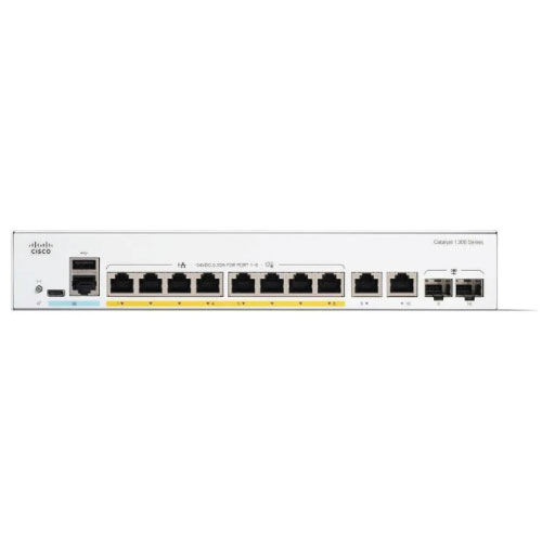 Cisco Catalyst C1300-8P-E-2G 8-Port Gigabit Managed Network Switch