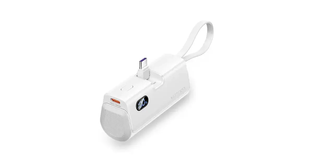 VENTION FHQW0 LED Display 4800mAh Power Bank - White