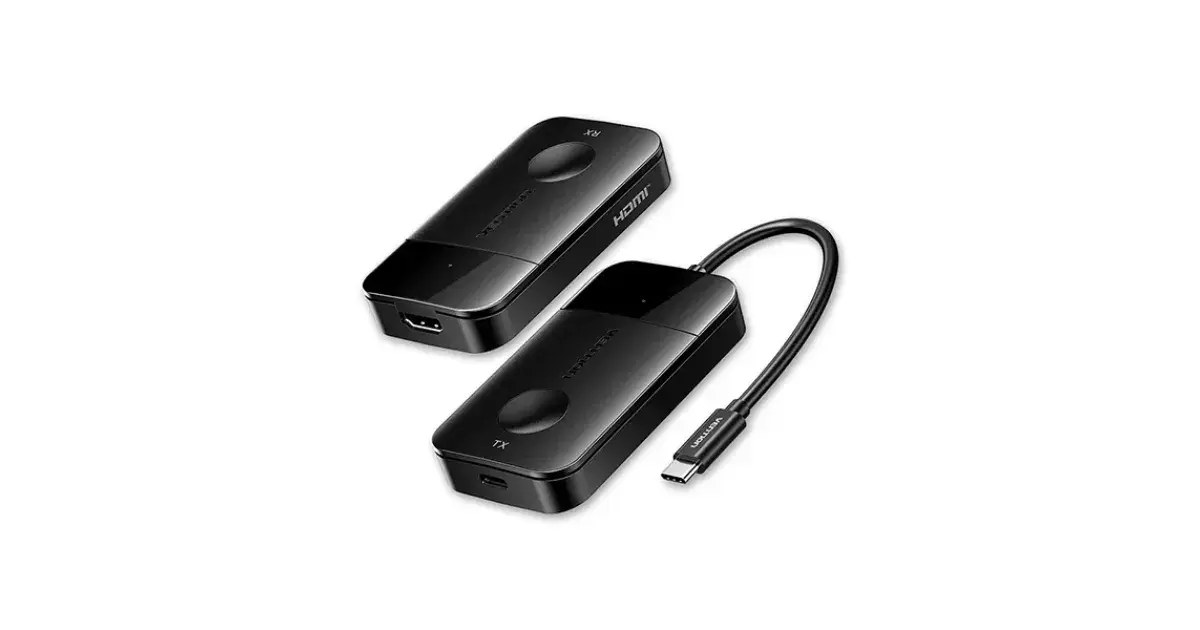 VENTION ADOBB Wireless USB-C to HDMI Transmitter and Receiver - Black