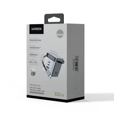 UGREEN X616 (65827) 100W GaN Fast Charger with Retractable Cable