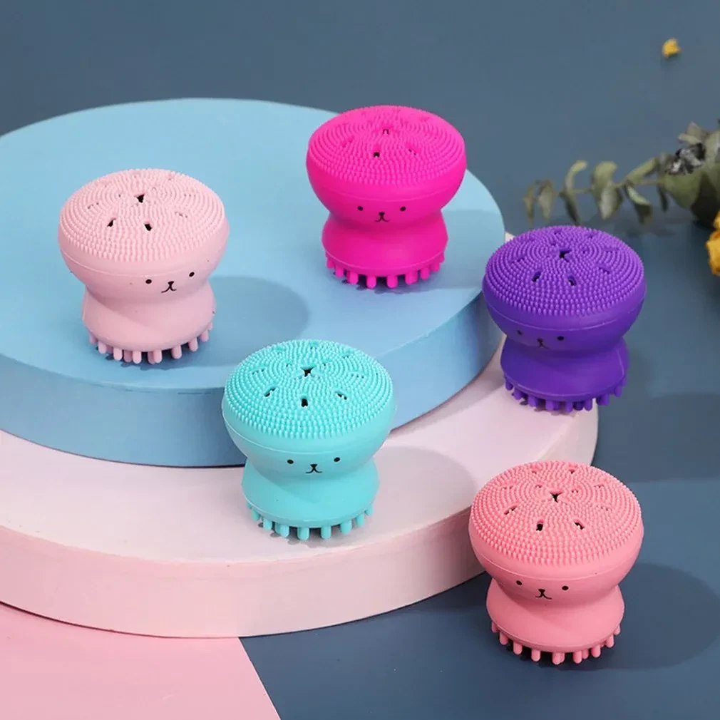 Octopus Shape Silicone Face Cleansing Brush 1pcs - Random Colour