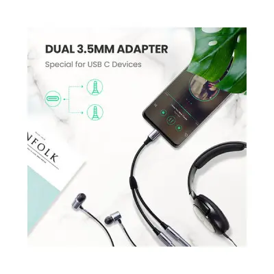 UGREEN AV144 (30732) USB C to 2x3.5mm Audio Cable - Space Gray