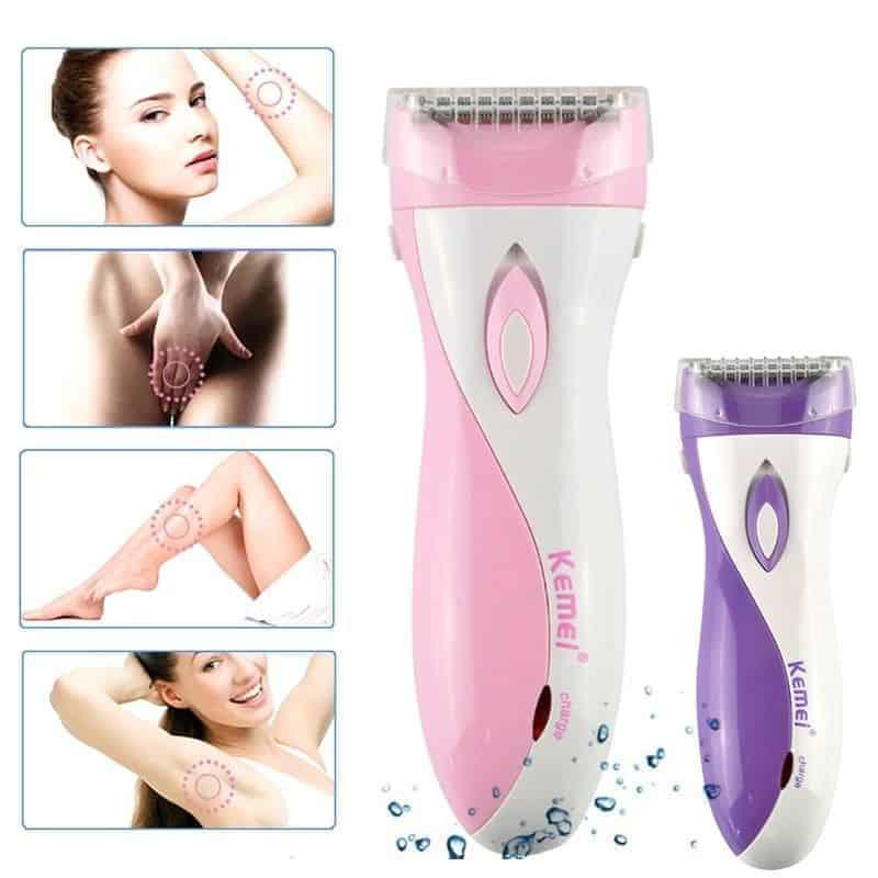 Kemei KM-3018 Electric Hair Trimmer For Women - Pink