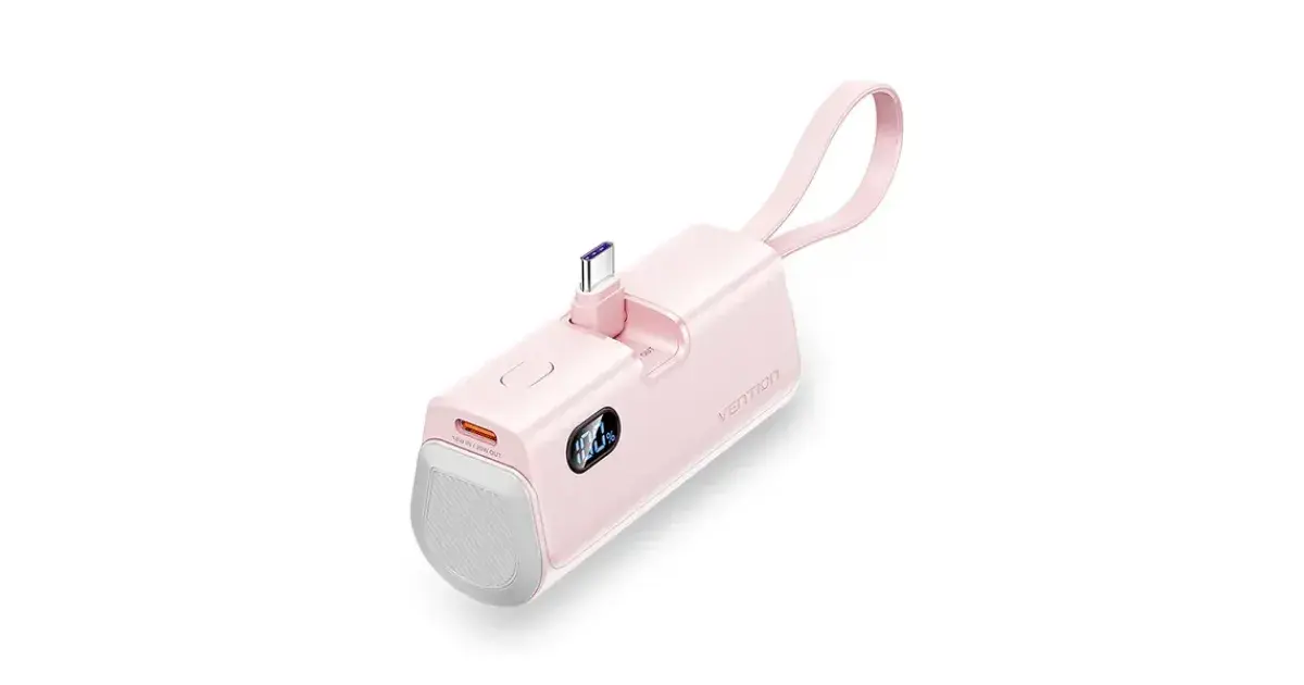 VENTION FHQP0 LED Display 4800mAh Power Bank - Pink