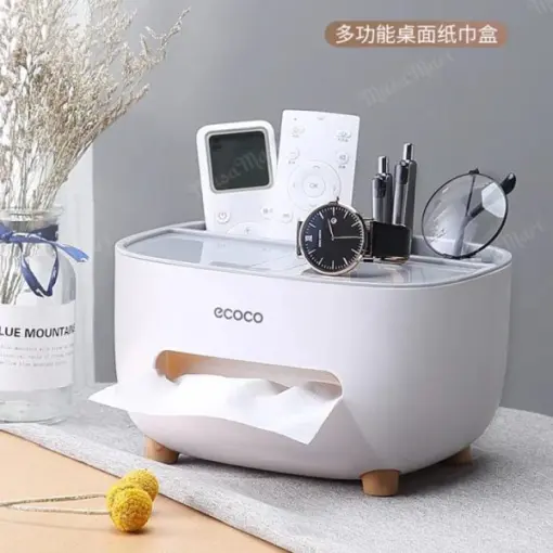 ECOCO Cute Large Storage Napkin Holder Multi-functional Car Tissue Box Light Luxury Storage Box Desktop