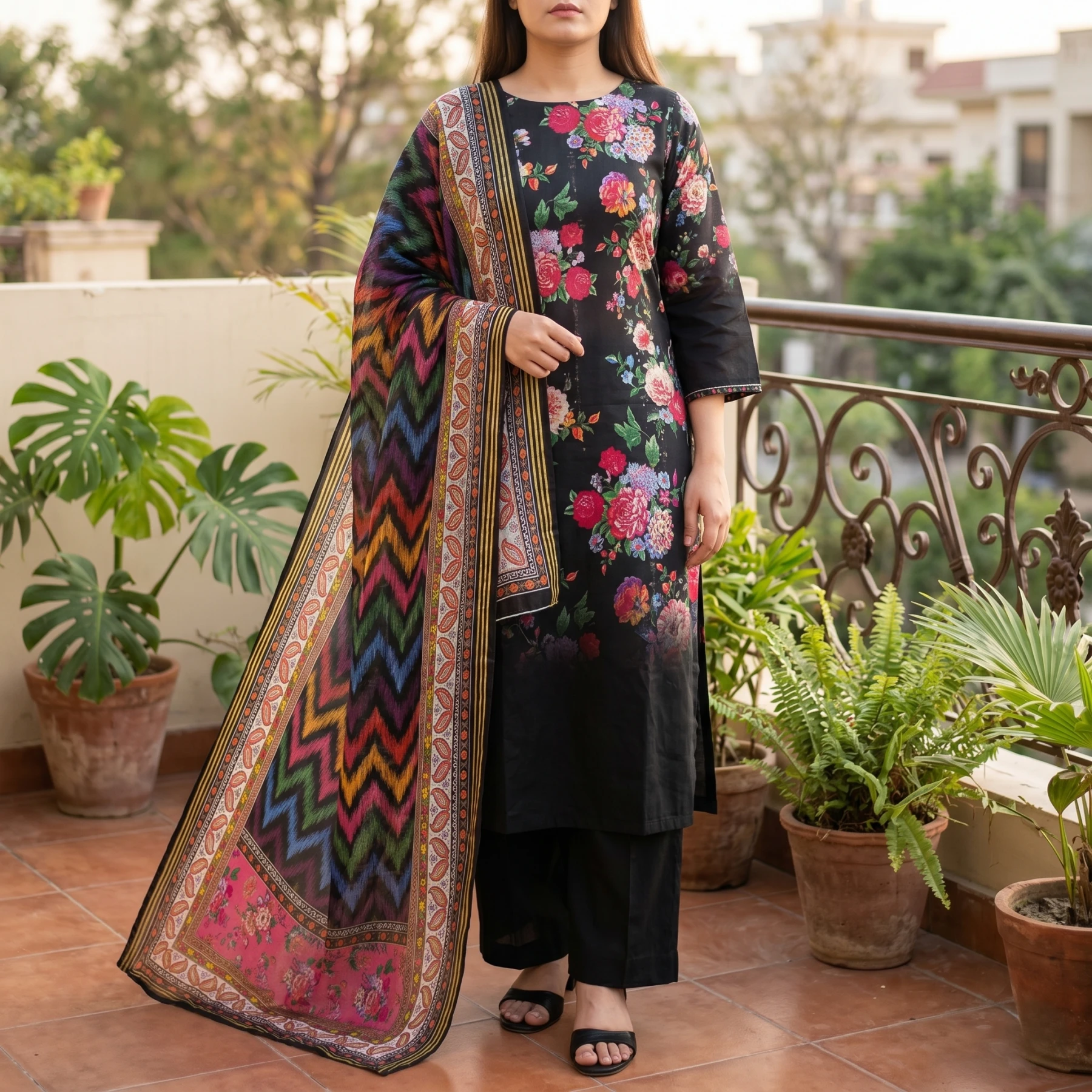 ANAYA HOOR Rigging Digital printed cotton 3 Piece