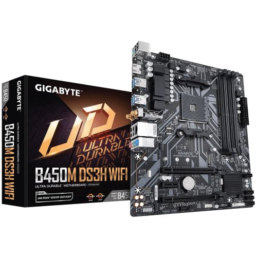 Gigabyte AMD Chipset B450M DS3H WIFI AM4 AMD Micro ATX Motherboard
