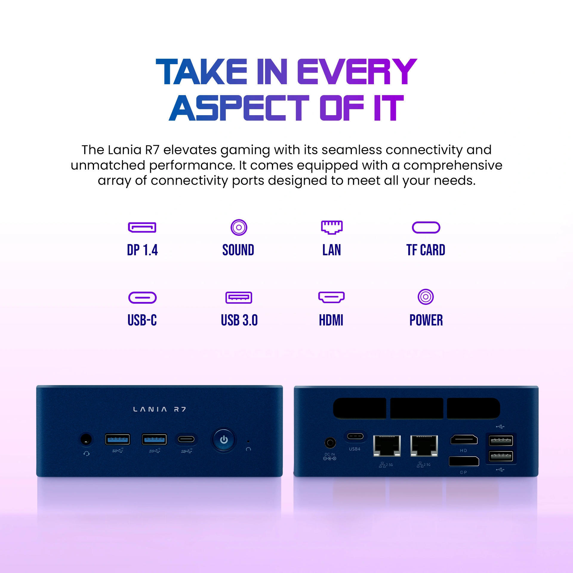 Qbits Lania R7 AMD Ryzen 7 7840HS 8GB DDR5 RAM 500 GB M.2 Western Digital NVMe SSD Mini PC (L1EA0B)