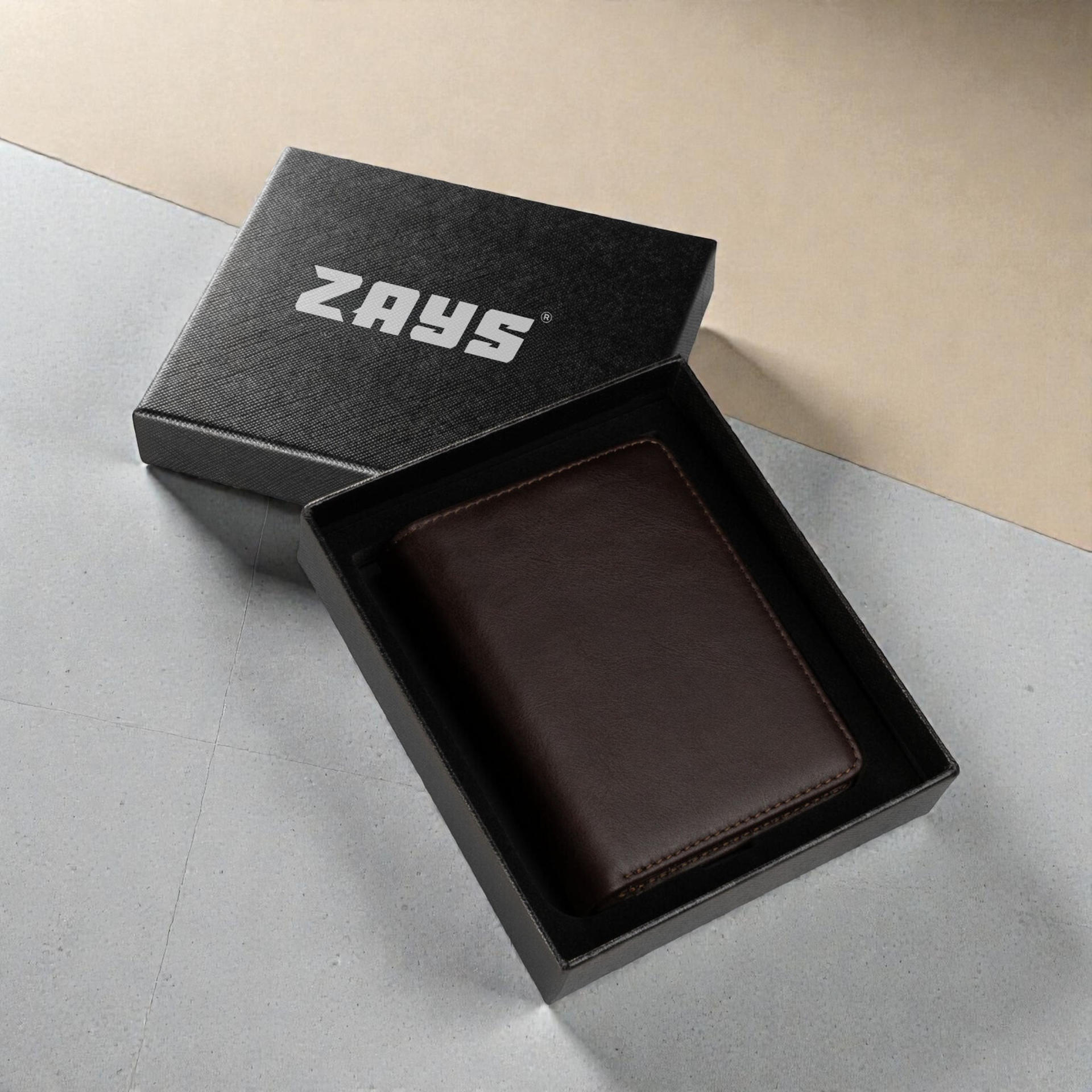 Zays Premium Handcrafted Slim Bifold Leather Short Wallet for unisex - Personalized Top-Grain Leather Wallet - Compact Durable Stylish - ZSW127-Chocolate