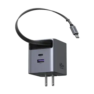 UGREEN X615 (65824) 65W GaN Fast Charger with Retractable Cable