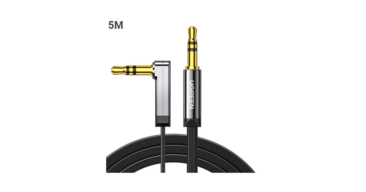 UGREEN AV119 (10729) 3.5mm 90 Degree Right Angle Extension Cable - 5M