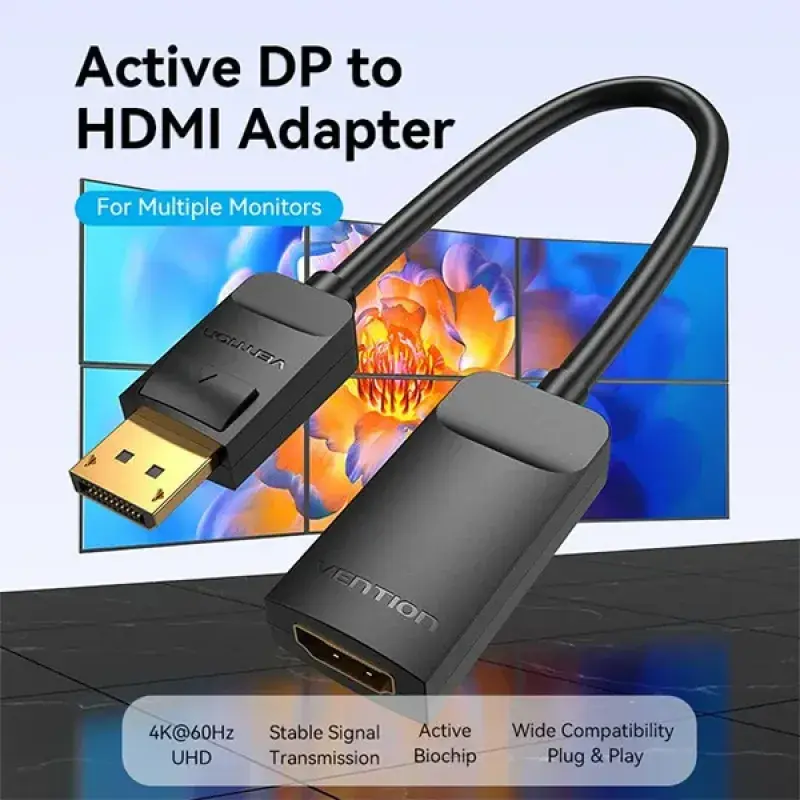 VENTION HBZBB 4K DP to HDMI Converter - Black