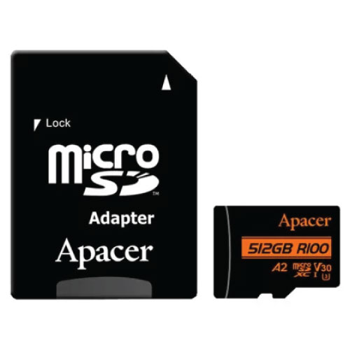 Apacer 512GB microSDXC UHS-I U3, V30, R100 (AP512GMCSX10U8-R)