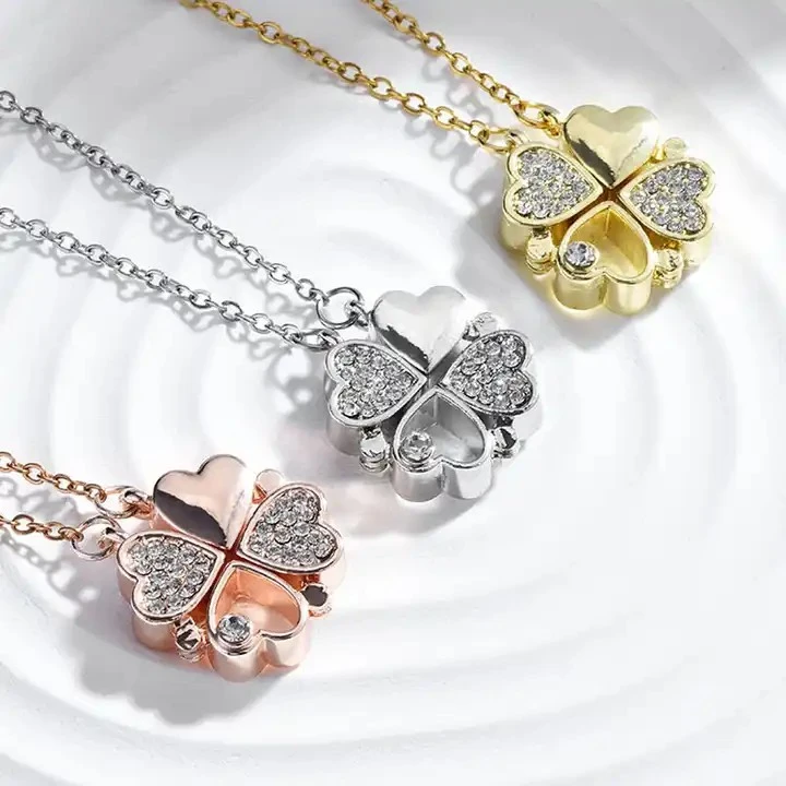 Love Heart Magnetic Pendant Chain Necklace