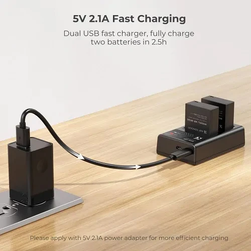 K&F Concept NP-W126 Dual Battery & Dual Slot Charger