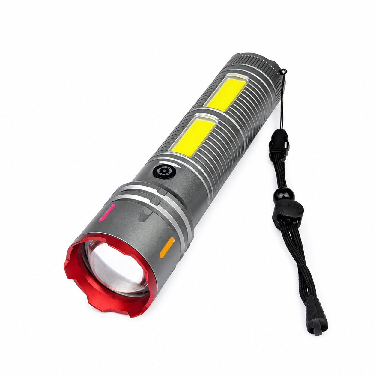 Premium Laser Cannon X03 Metal Tactical Flashlight -Long Lasting LED Torch with Built-in Power Bank