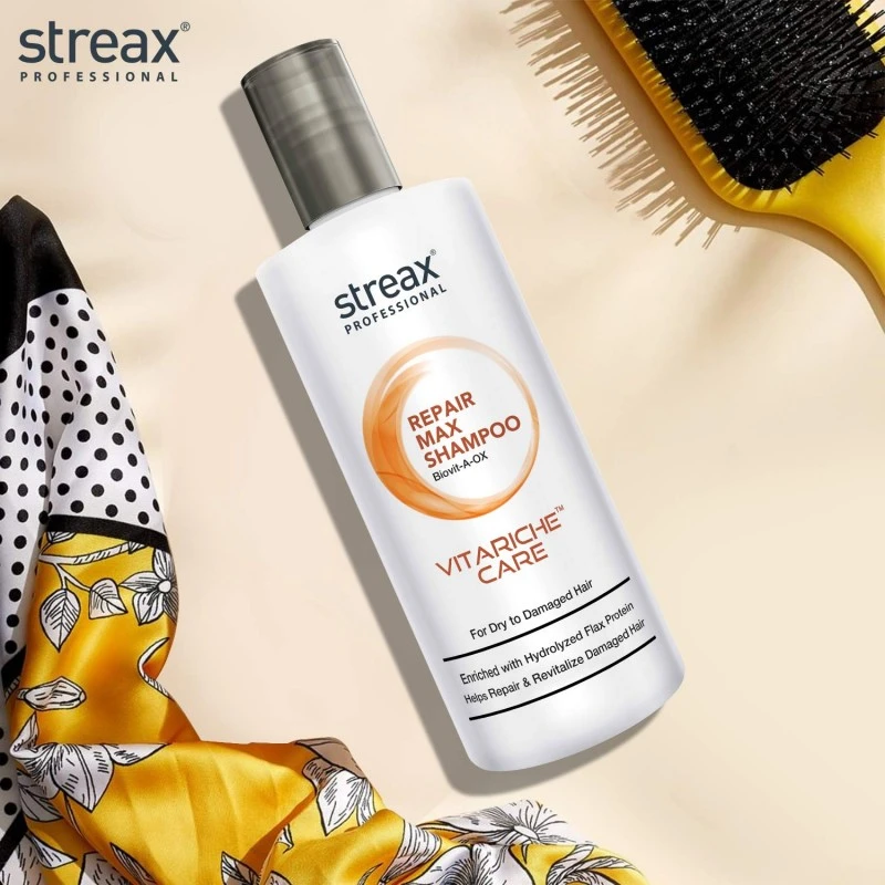 Streax Professionals Vitariche Care Repair Max Shampoo for Dry to Damaged Hair 300ml | Made in BD