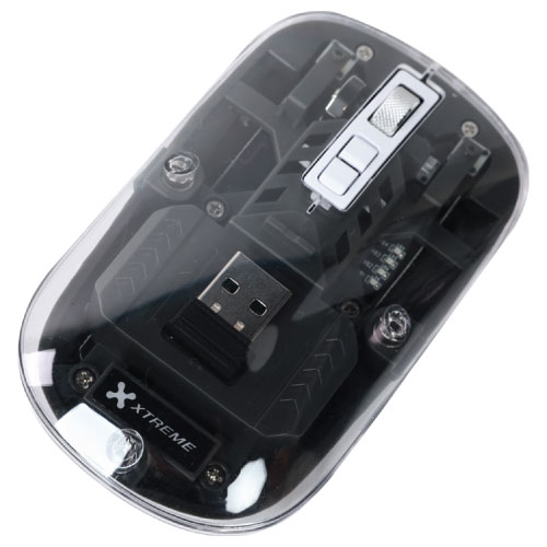 XTREME WM10T RECHARGEABLE WIRELESS TRASPARENT MOUSE WITH LIGHTING AND LI-BATTERY