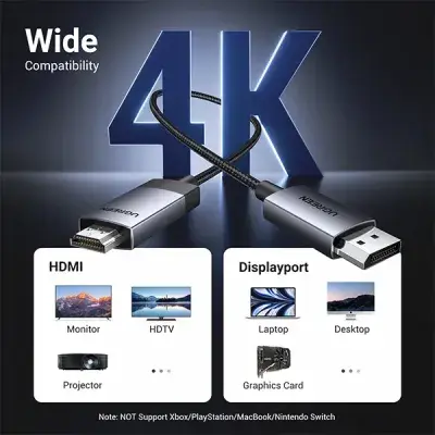 UGREEN DP119 (15774) 4K DP to HDMI Cable - 2M