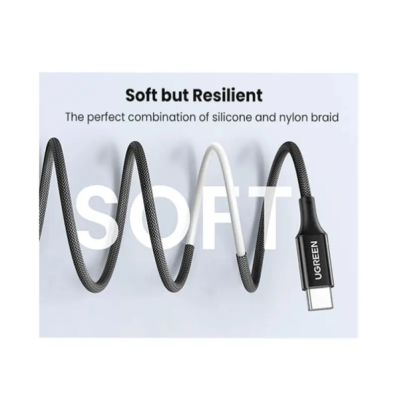 UGREEN US557 (15275) USB-C Silicone Fast Charging Cable - 1M