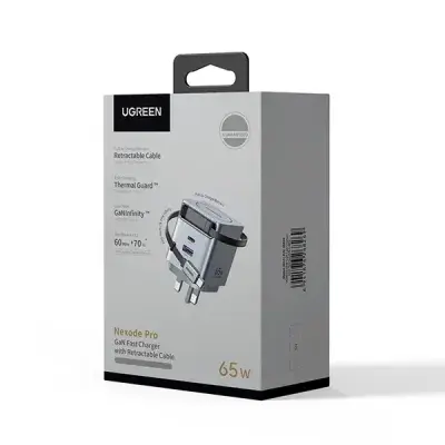 UGREEN X615 (65826) 65W GaN Fast Charger with Retractable Cable