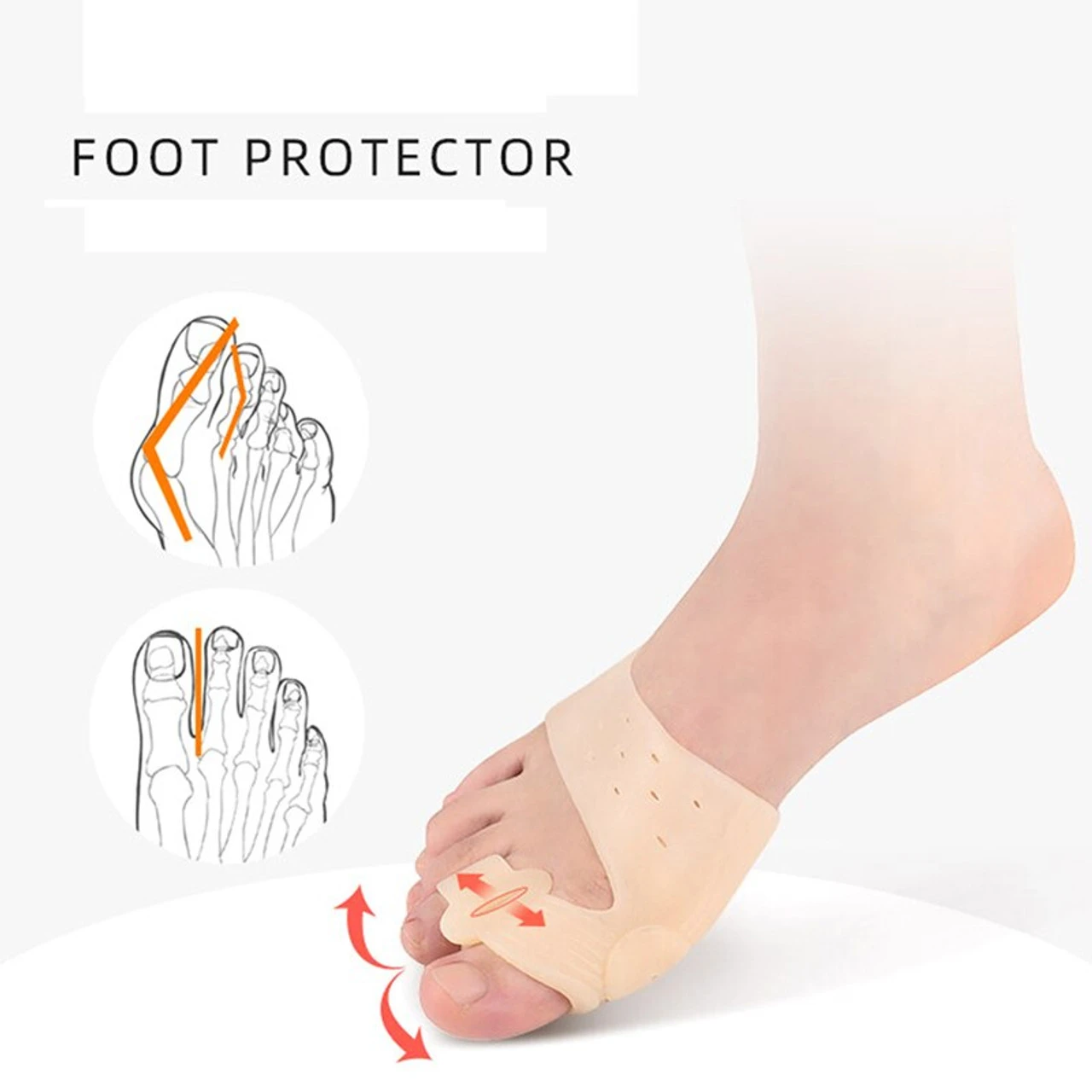 1 Pair Magnet Toe Corrector Silicone Foot Protector