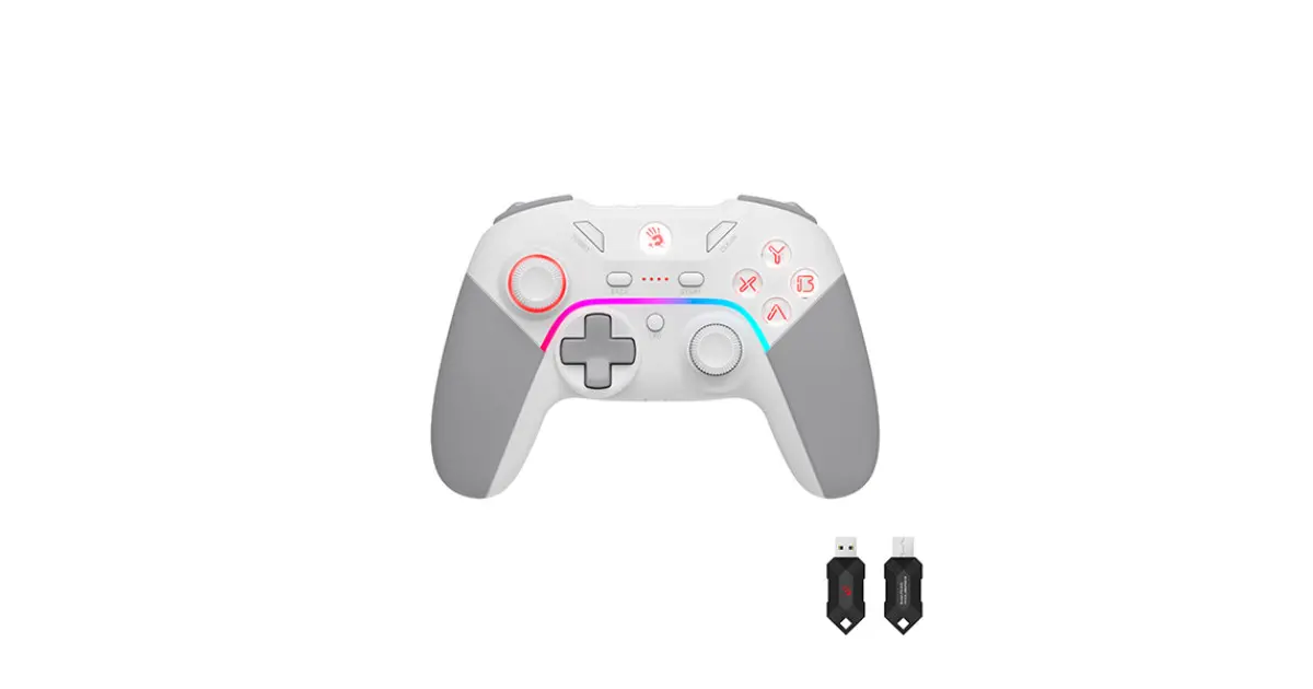 A4Tech Bloody GPW70 2.4G Wireless RGB Gaming Controller - White