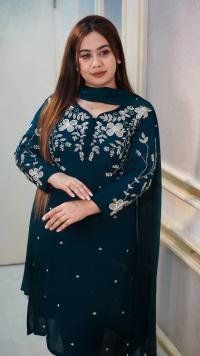 Rayon cotton dress full set Embroidery