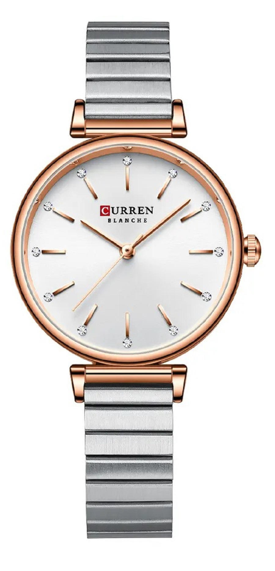 Curren Stainless Steel Analog Women’s Watch (9081)-Silver Rose Gold