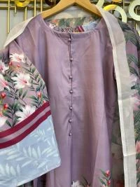 Digital Print Three Piece - Silk Set