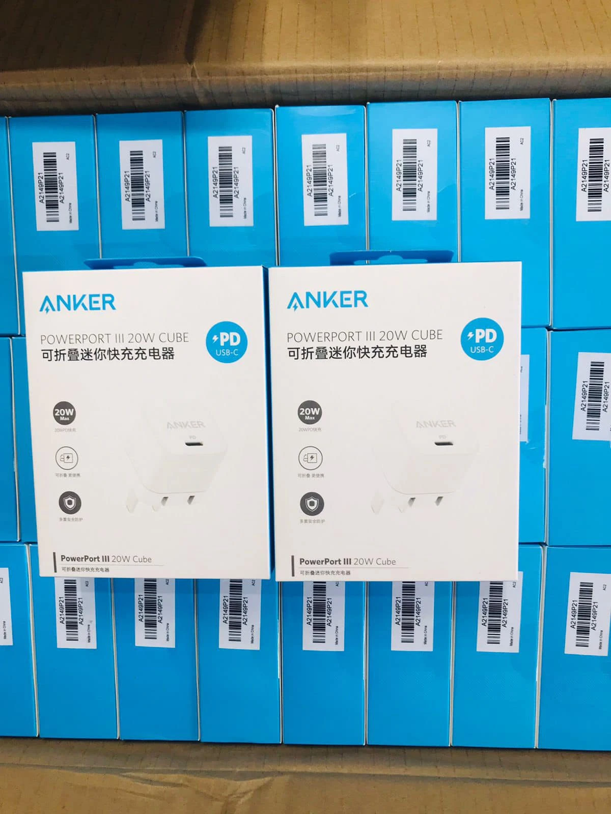 Anker 20W Box Fast Charger with Foldable Plug, PowerPort III 20W Cube Charger